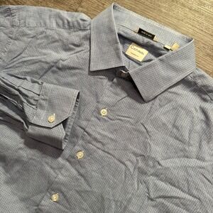 Culturata Shirt Mens XXL Blue Geometric 100% Cotton‎ Tailored Fit Made Italy